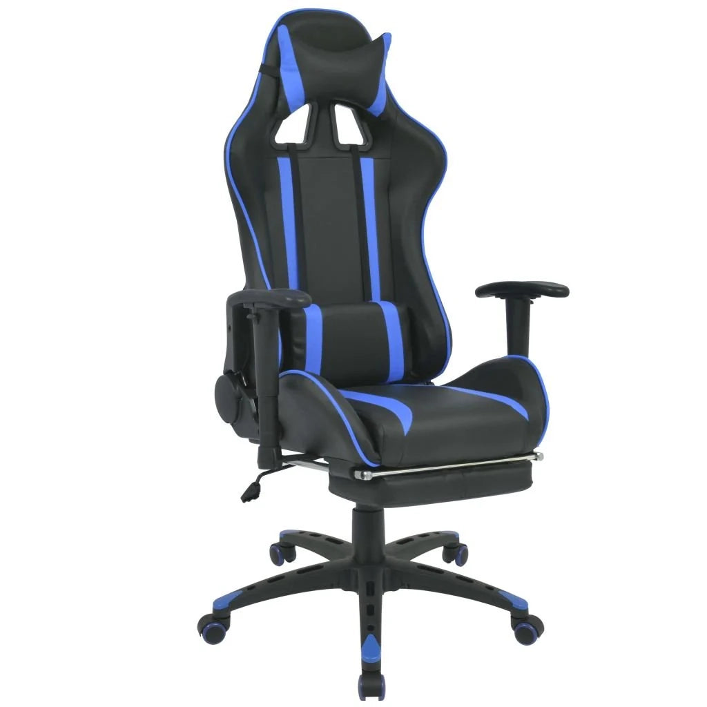 Sedia da ufficio reclinabile con poggiapiedi blu 0502030