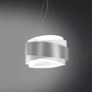 Lampadario Moderno Bea Polilux ® Argento E Metallo Cromo 5 Luci E27 D80Cm