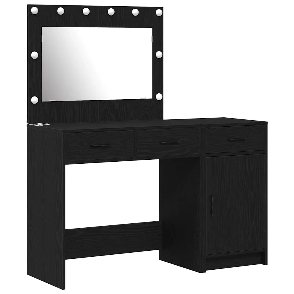 Tavolo da Trucco con cassetto 2 pcs Nero Legno multistrato 3334228