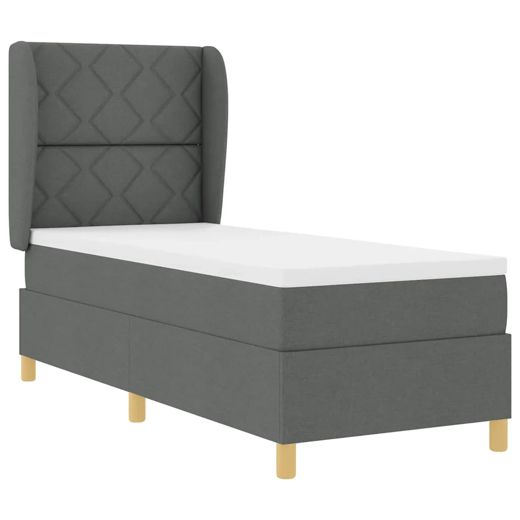 Letto a molle con materasso Grigio scuro 200 x 80 cm Tessuto 3340782