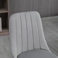 Sedie da Cucina Imbottite, Set 4 Pezzi in Poliestere e Acciaio, 47x55x86 cm, Grigio