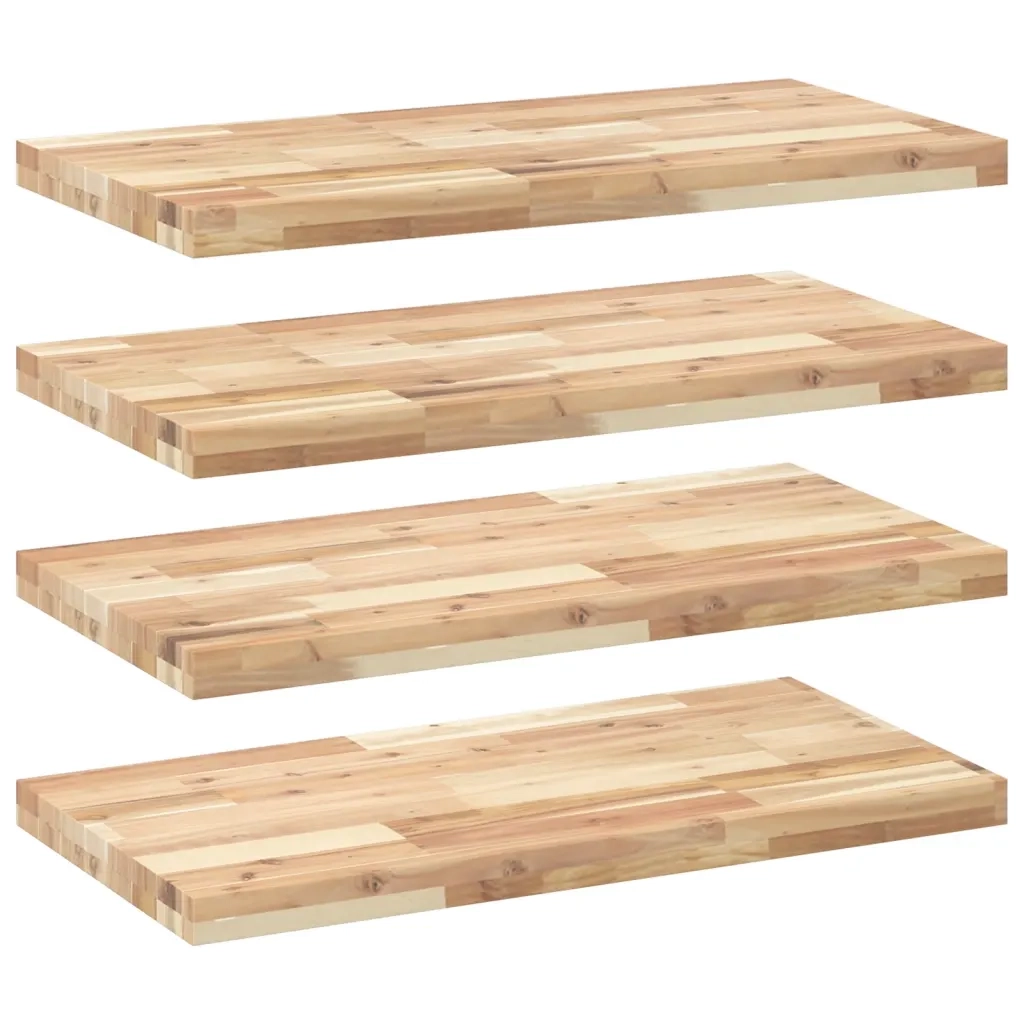 vidaXL Mensole da Parete 4 pz 60x40x4 cm Legno Acacia Non Trattato