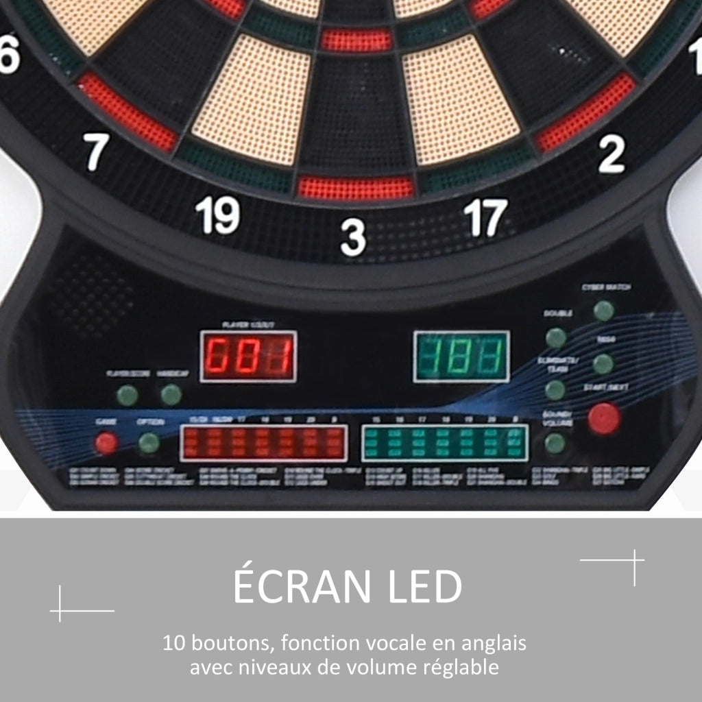 Gioco di freccette elettronico ¨C zephmum ¨C 12 freccette, 27 giochi, 8 giocatori, LED nero