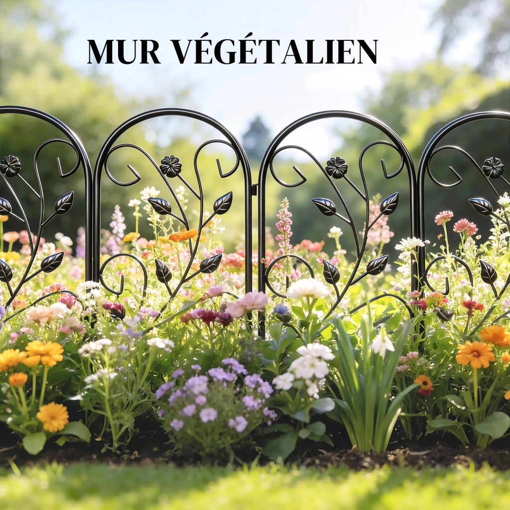 Pannello Recinzione Giardino 5 Pezzi 80x60 cm ¨C Zephmum ¨C Nero Antiruggine