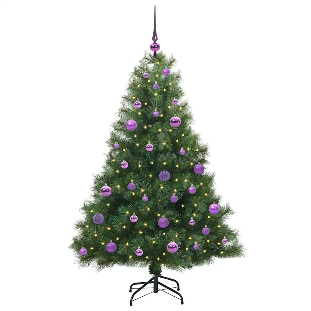 Albero di Natale | Decorazioni natalizie artificiale con 150 LED Verde 150 cm PE e PVC