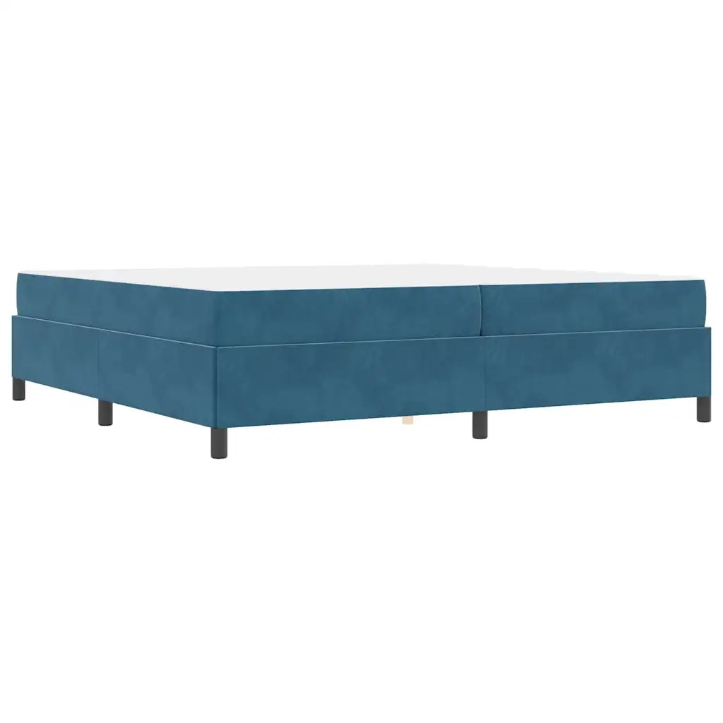 vidaXL Struttura del letto Blu scuro e bianco 200 x 200 cm Velluto