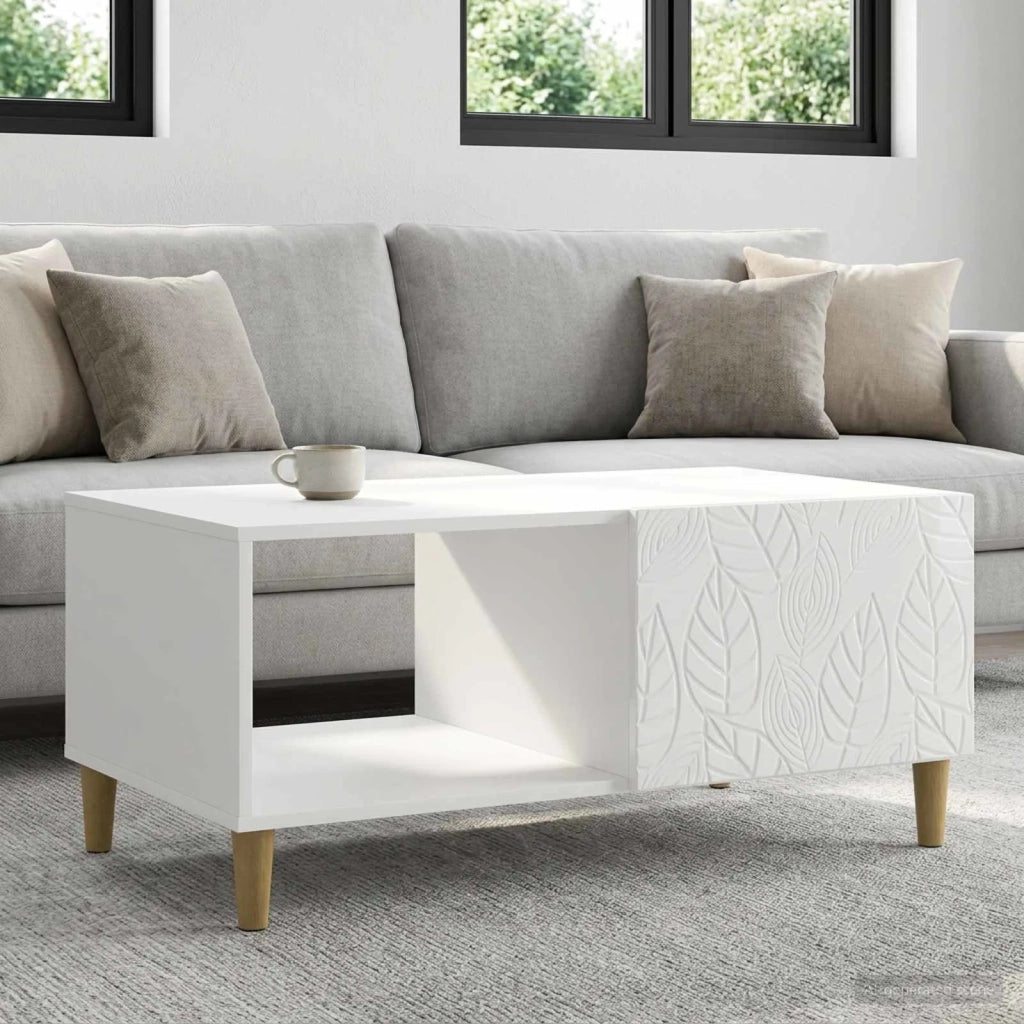 Tavolino da salotto Bianco Lucido 90 x 50 x 40 cm 895189