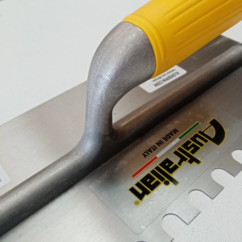 Australian 28x12cm dente 10x10mm sinistro frattone frattazzo dentato in ferro per colla