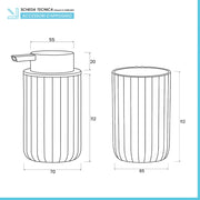 Set accessori bagno da 3 pezzi in gomma termoplastica tortora - Gummy