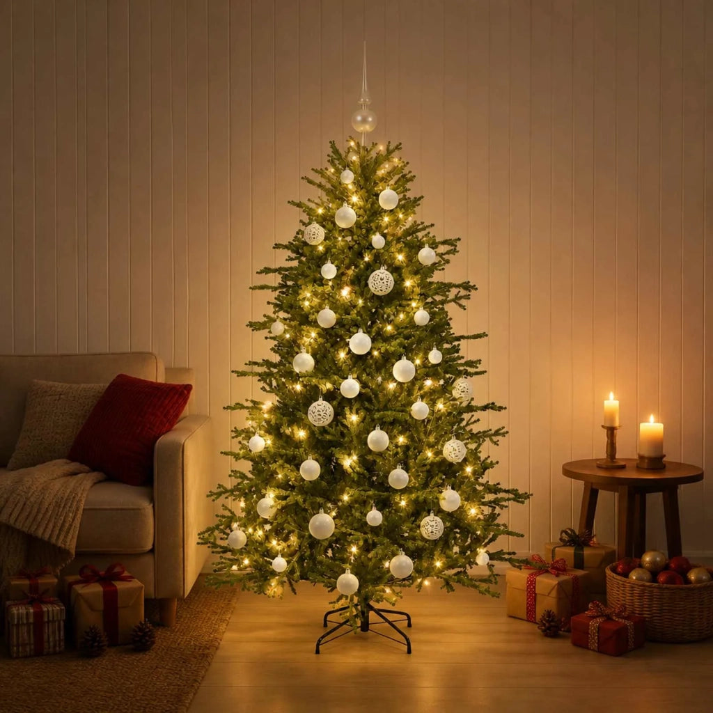 Albero di Natale artificiale con palline 150 cm 150 LED 3466074