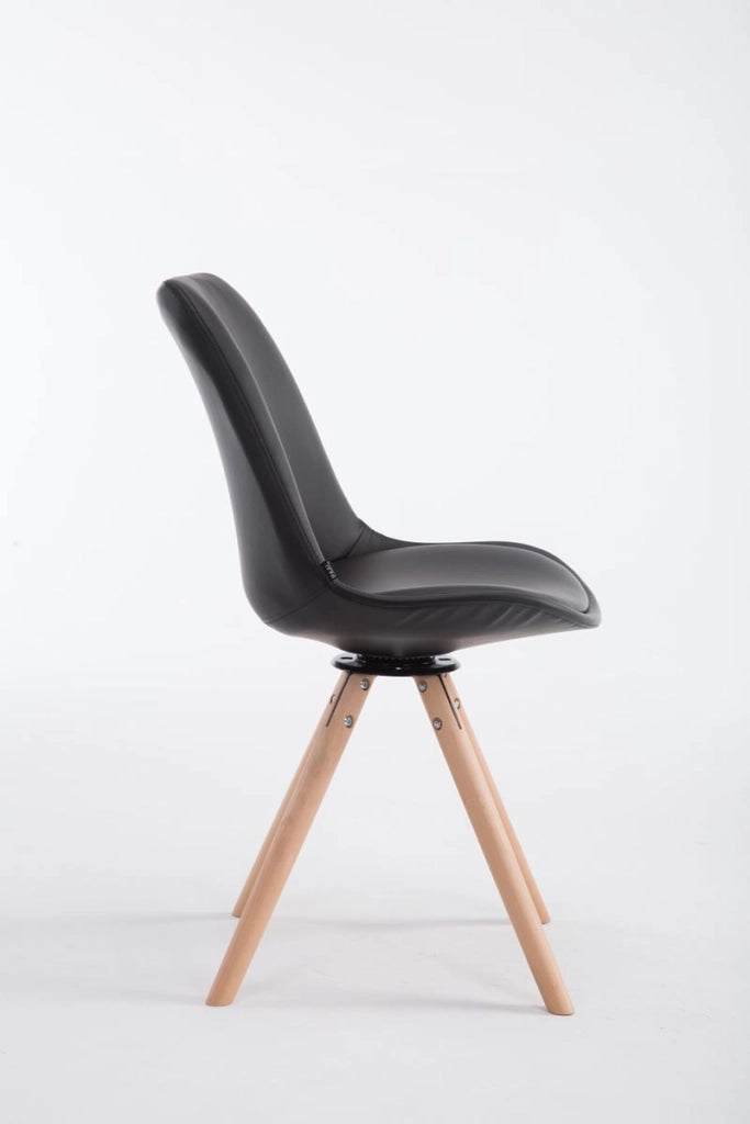 Sedia Calais in similpelle girevole natura,nero
