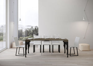 Consolle Allungabile 90-196x40x77 cm Paxon Small Tortora Telaio Antracite