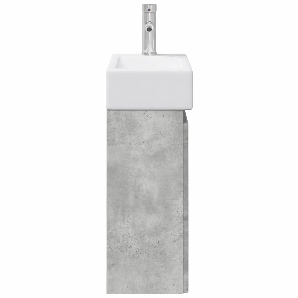 Mobile bagno con rubinetto Grigio Cemento 45,5 x 25,5 x 84 cm 889494