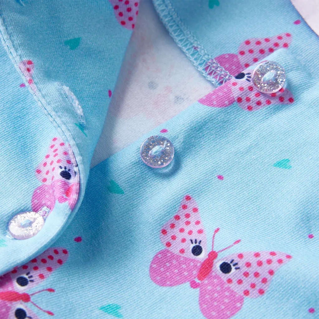 Abito da Bambina con Bottoni Senza Maniche Blu 104 14678