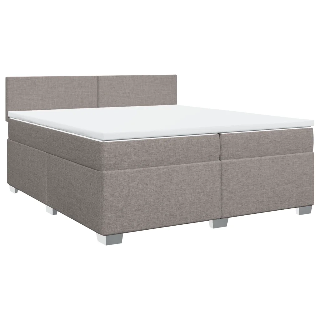 Giroletto a Molle con Materasso Tortora 200x200 cm in Tessuto