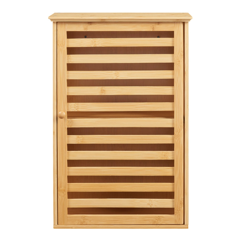 Armadietto da Parete per Bagno Järfälla 55x37x16 cm Bambù Naturale [en.casa]