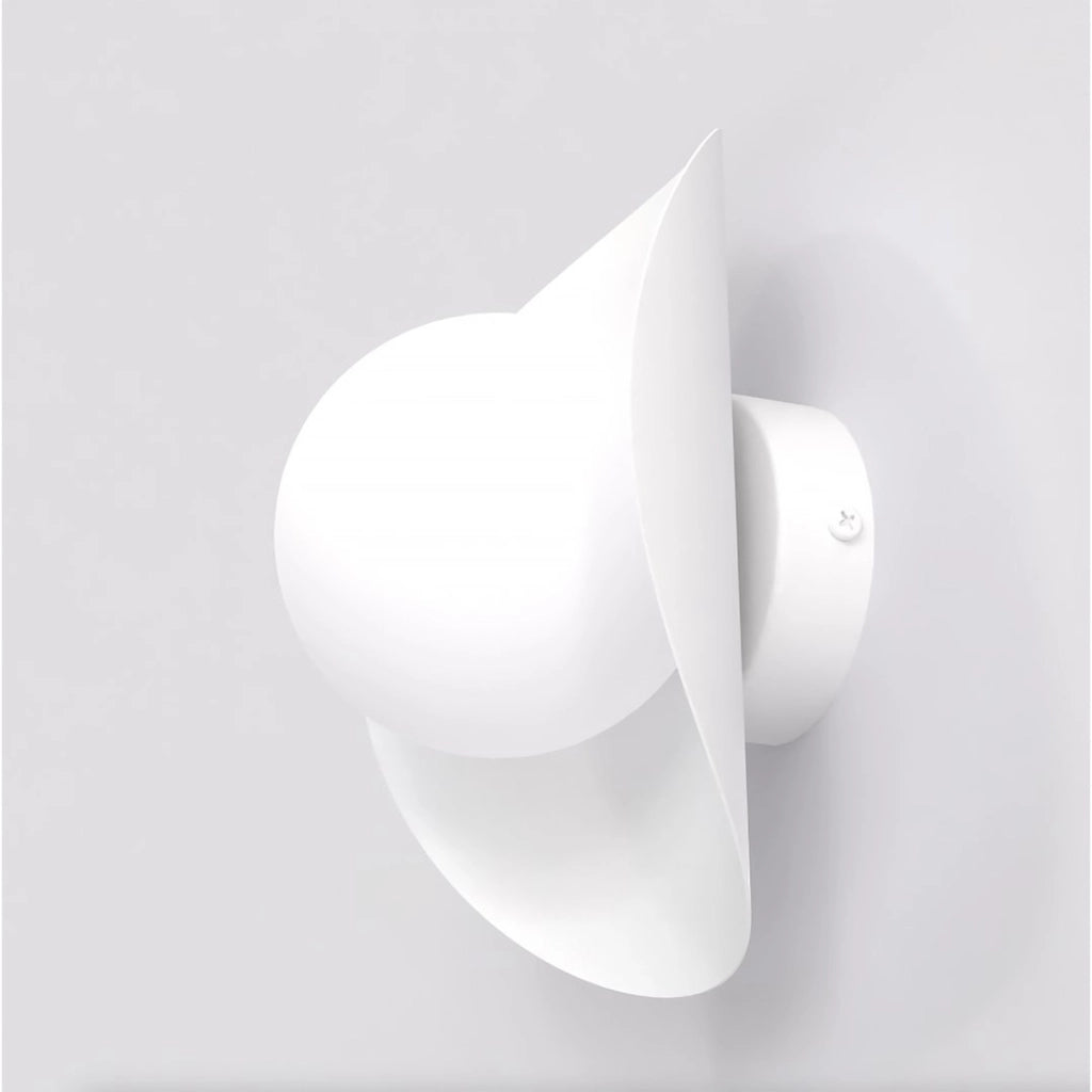 Lampada da parete Fiero in acciaio bianco opaco
