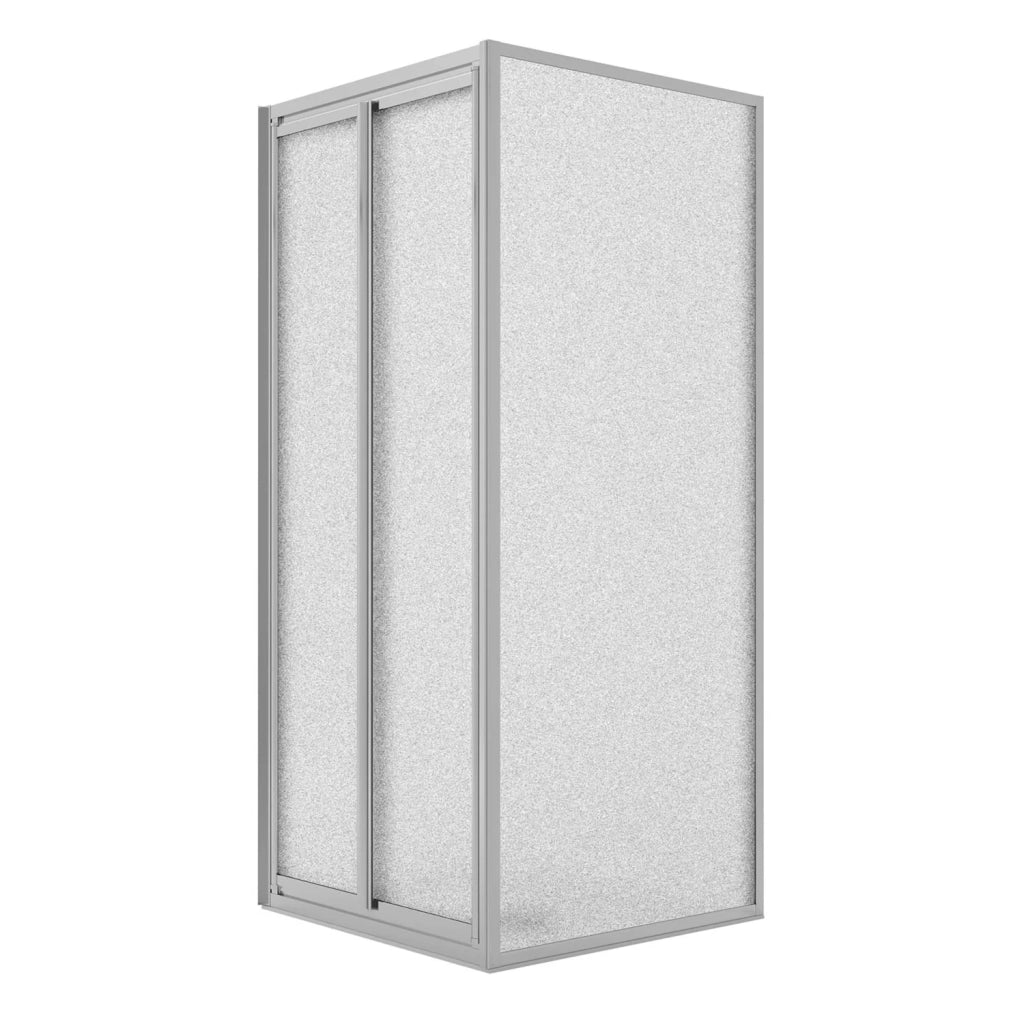 Box Doccia Angolare 75x100CM H185 Cristallo Stampato C Fisso+Saloon 2 Ante Battente 100 mod. Clint
