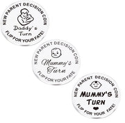 Moneta a Scegliere - 3 Pezzi Moneta a Scegliere con Faccia Diversa - Giocosa Cadeau per Bambini - Medaglione di Ricordo in Acciaio Inossidabile - Cadeau per Nuovi Genitori - Piccola e Leggera - Moneta a Scegliere con Due Faccie