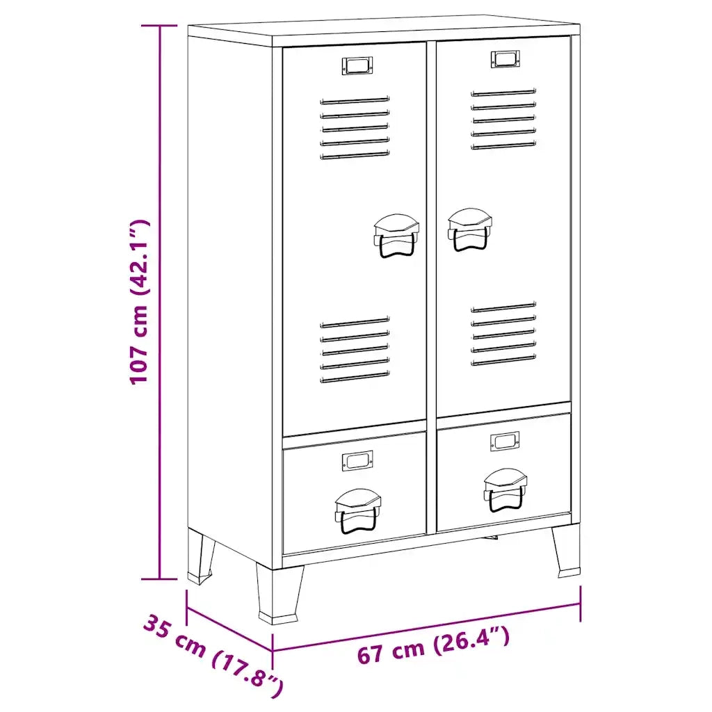 Armadio Industriale Bianco 67x35x107 cm in Acciaio CFW3116011