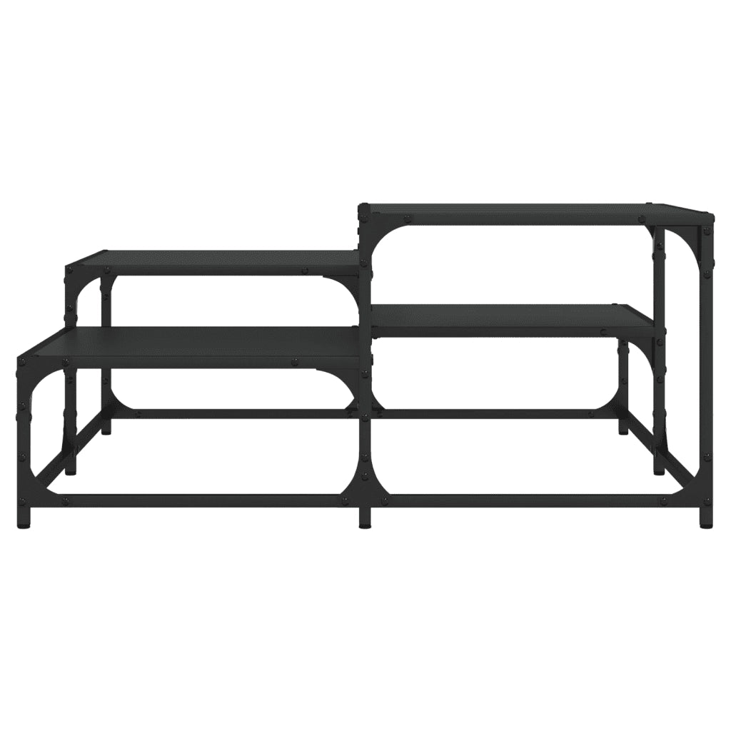 Tavolino da Salotto Nero 87,5x87,5x40 cm in Legno Multistrato 837742
