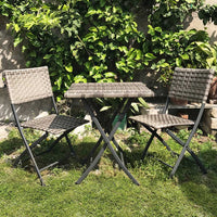 Set Pieghevole Tavole e Sedie Arredo Giardino Simil rattan x Esterno Polyrattan