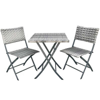 Set Pieghevole Tavole e Sedie Arredo Giardino Simil rattan x Esterno Polyrattan