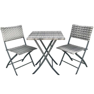 Set Pieghevole Tavole e Sedie Arredo Giardino Simil rattan x Esterno Polyrattan