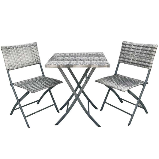 Set Pieghevole Tavole e Sedie Arredo Giardino Simil rattan x Esterno Polyrattan