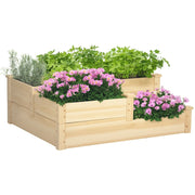 Giardiniere in legno a 3 livelli ¨C zephmum ¨C naturale 108x88x36 cm