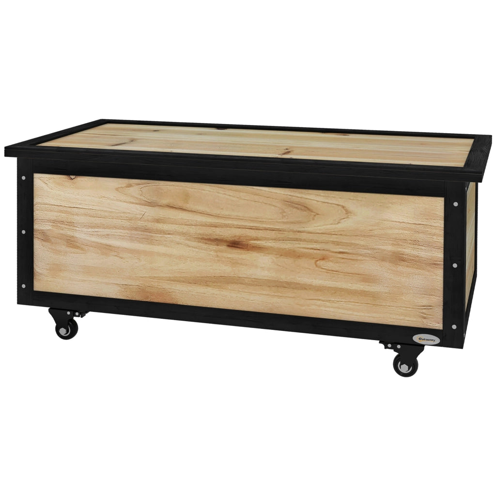 Panca Contenitore con Cassetti e Rotelle ¨C Zephmum ¨C Legno e Acciaio, 100x50x43