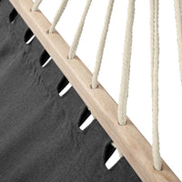 Amaca Giardino 2 Posti Legno Cotone Relax Esterno Campeggio 345x150cm Antracite