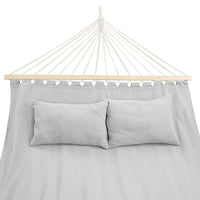 Amaca Giardino 2 Posti Legno Cotone Relax Esterno Campeggio 345x150cm Grigio