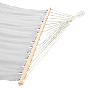 Amaca Giardino 2 Posti Legno Cotone Relax Esterno Campeggio 345x150cm Grigio