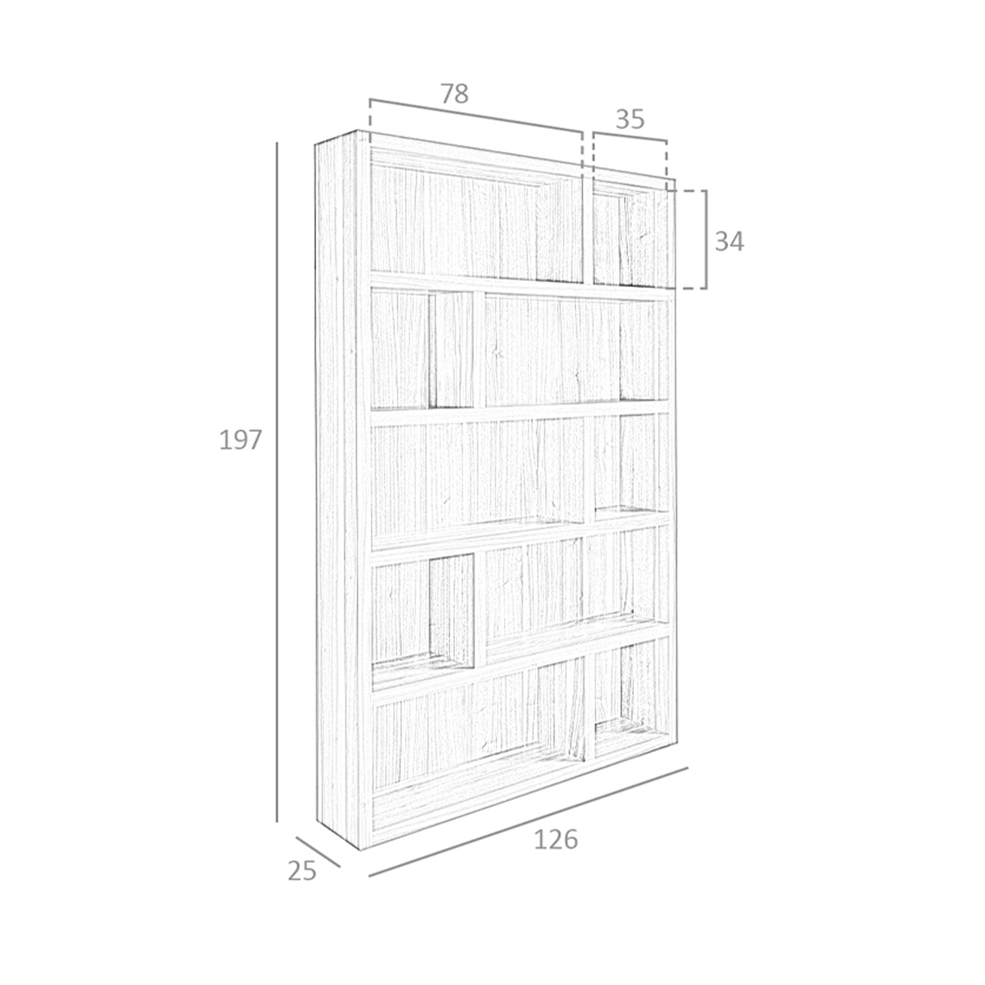 Scaffale in legno di noce