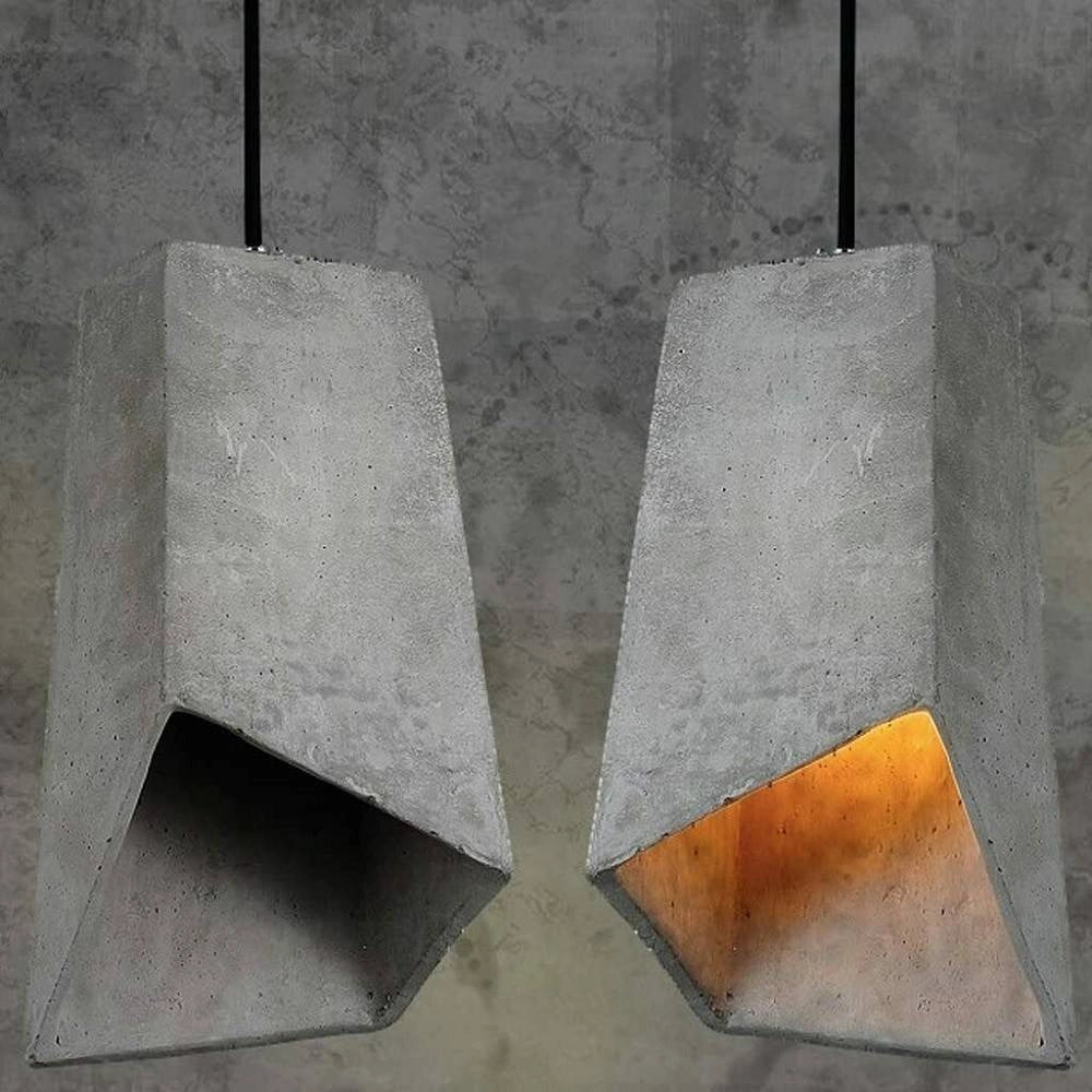 Trade Shop - Lampadario Effetto Cemento A Sospensione Pendente Moderno Con Portalampada E27 -