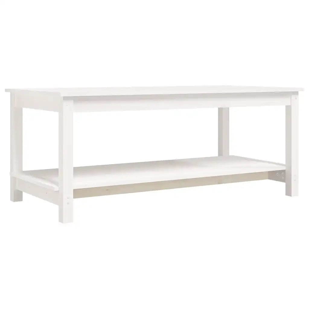 Tavolino da salotto | Tavolino da caff¨¨ | Tavolino da Soggiorno Bianco 110x55x45 cm Legno Massello di Pino