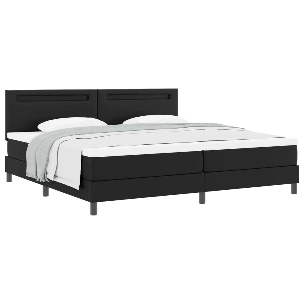 Letto a molle con materasso Nero 200 x 200 cm Pelle sintetica 3339064