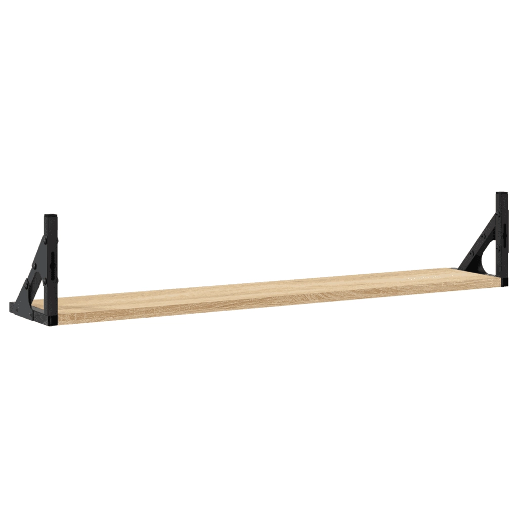 Mensole da parete 2 pz Rovere Sonoma 80x15x15,5 cm Legno ingegnerizzato 836329
