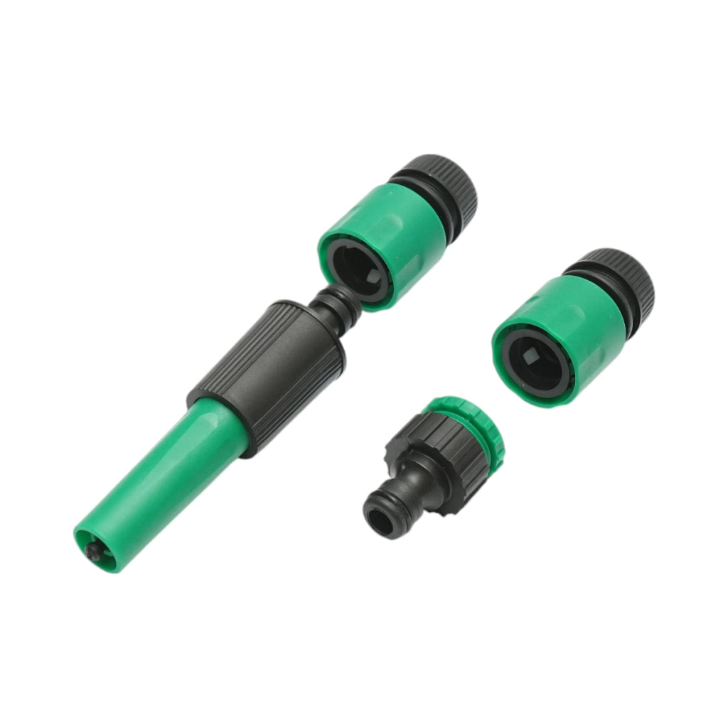 Ugello di irrigazione regolabile con connettori 1/2 e adattatore 1/2-3/4 per tubo da giardino