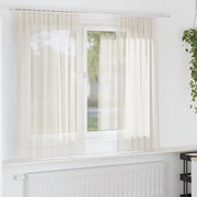 Tende in Voile con Tasche per Aste 2 pz Crema 4102177