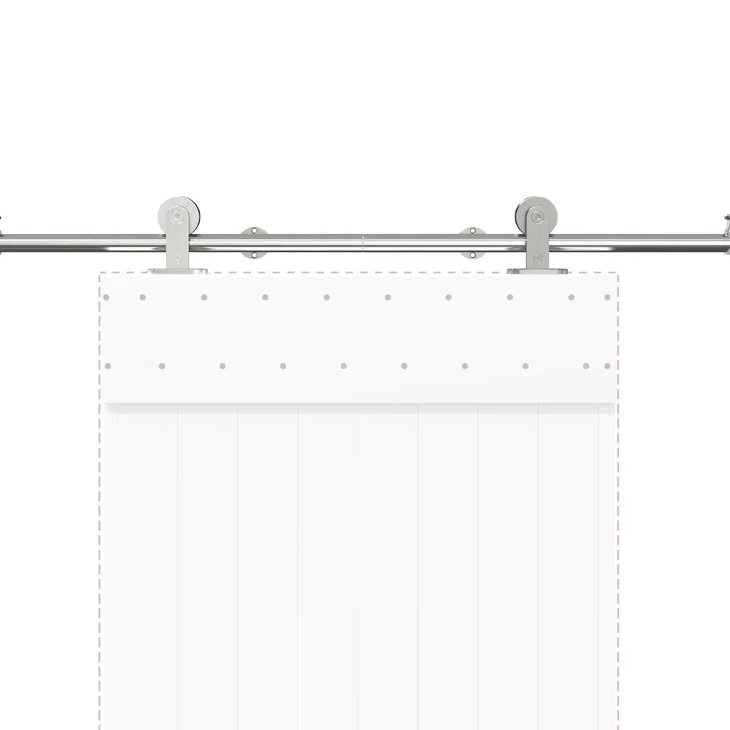 Kit Binari Porta Scorrevole 200 cm Acciaio Inossidabile Argento 4009691