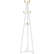 Appendiabiti da terra bianco in acciaio e legno di faggio