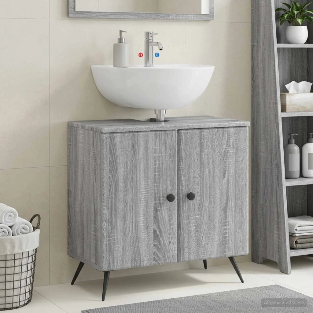 Armadio per Lavabo da Bagno BREDA Sonoma grigio 897451