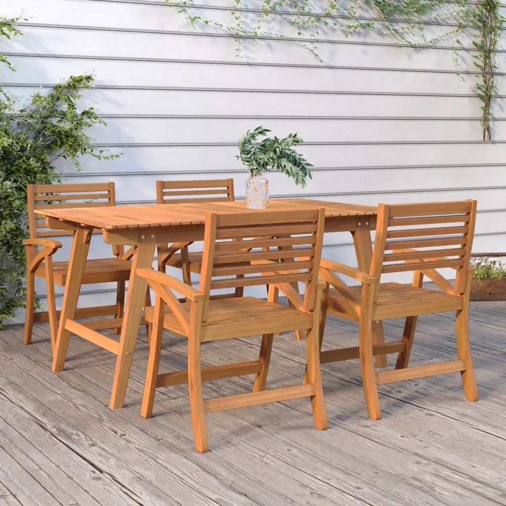 Set da Pranzo per Giardino 5 pz in Legno Massello di Acacia 3156864