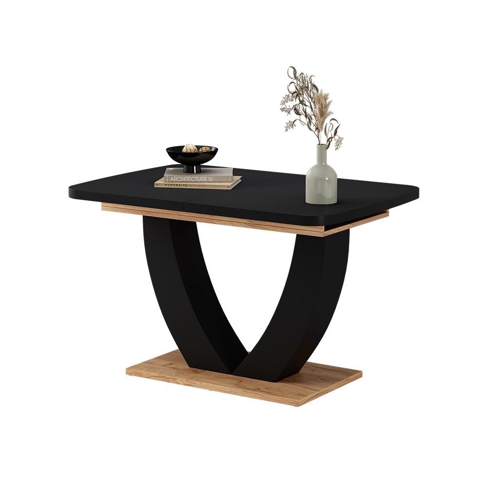 Vicco tavolo da pranzo allungabile Rovere nero/oro 120 x 80 cm Estensibile