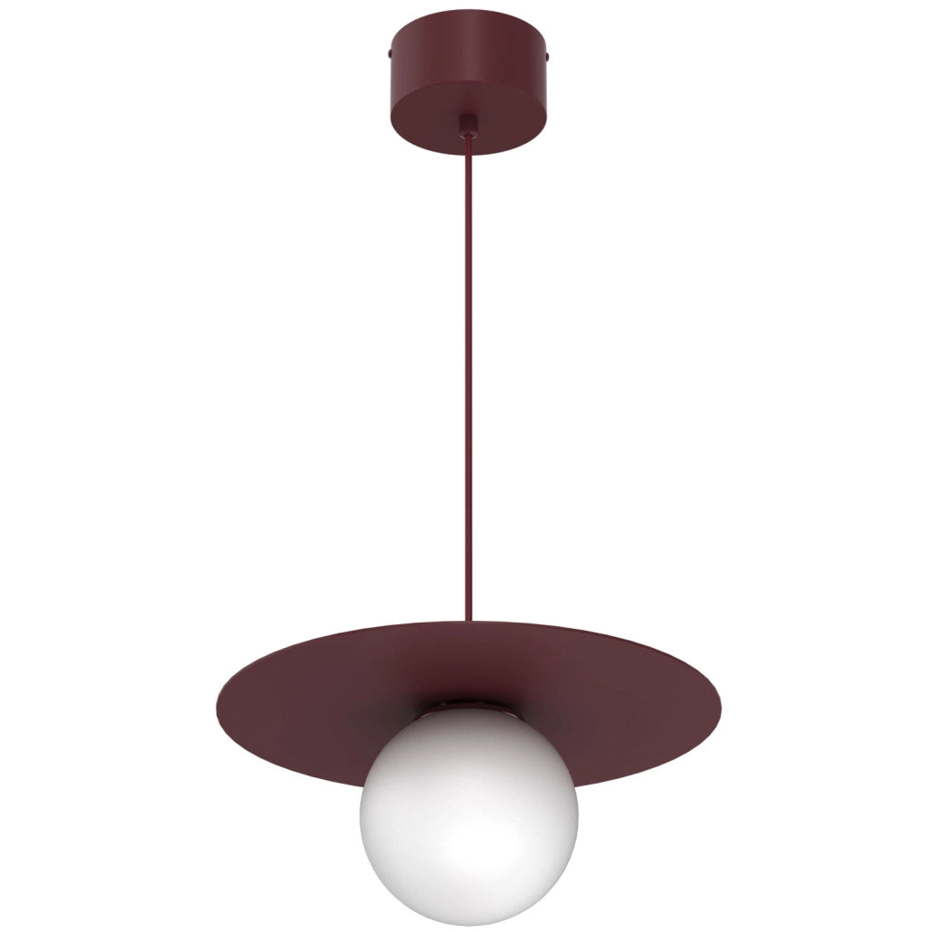 Lampada sospesa Flat 1 luce bordo bianco sfera Luminex