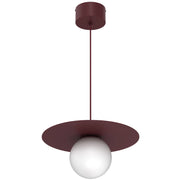 Lampada sospesa Flat 1 luce bordo bianco sfera Luminex