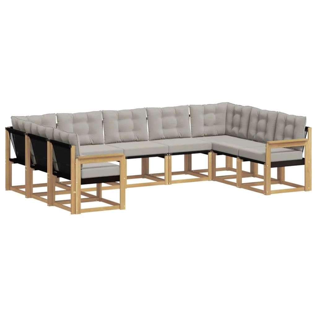 Set di divani da esterno 9 pcs Bianco e Grigio Chiaro 3389853