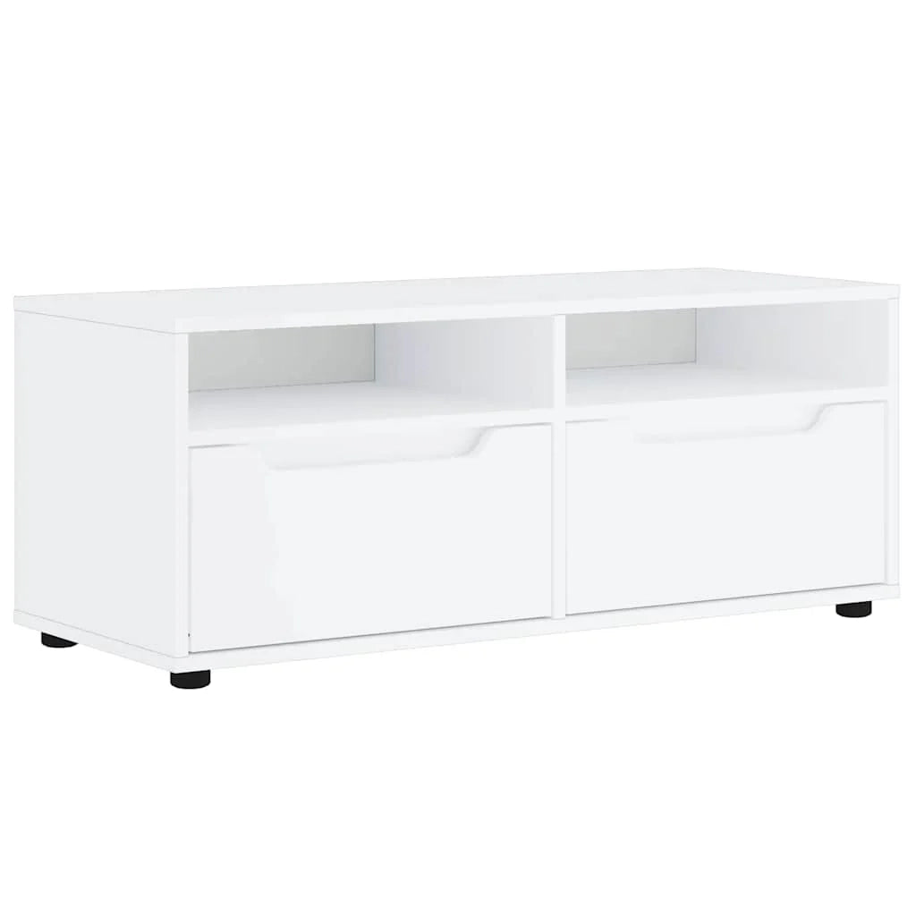 Mobile TV da parete VISNES con ampio spazio di archiviazione 100 x 40 x 38 cm legno ingegnerizzato bianco 02_0058333